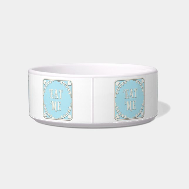 "Eat Me" Wunderland Tee Party Lila Emblem Nahrung Napf (Rückseite)