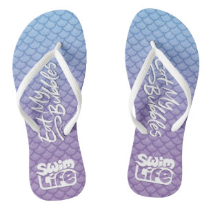 "Eat My Bubbles" Blau/Lila Waage Swim Life Flip Flops