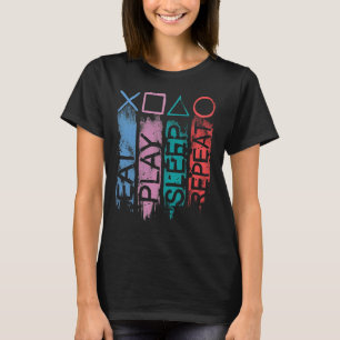 Eat Play Sleep Repeat Gamer Retro-Gaming T-Shirt