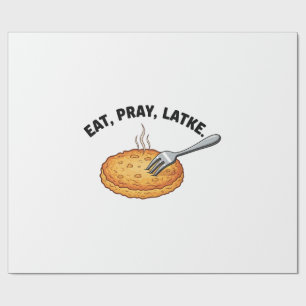 Eat Pray Latke Jewish Hanukkah Latke Lovers Geschenkpapier