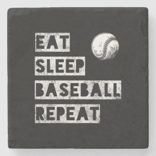 Eat-Schlaf Baseball wiederholen erschüttert Steinuntersetzer