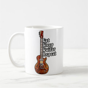 Eat schlaf gitarre wiederhole. vintage farbenfroh kaffeetasse