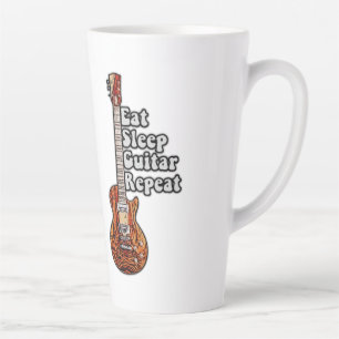 Eat schlaf gitarre wiederhole. vintage farbenfroh milchtasse