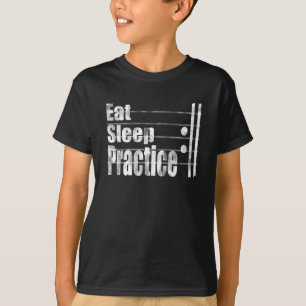 Eat-Schlafübungen wiederholen lustiges Musikgesch T-Shirt