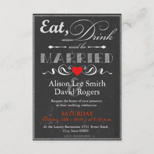 Eat sieht Drink and Married Einladung