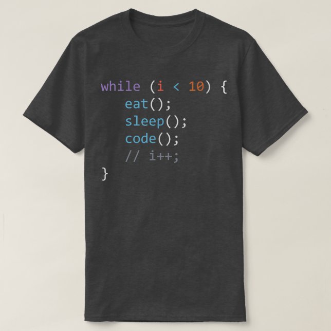 Eat Sleap Code Repeat, Entwickler-Computer Science T-Shirt (Design vorne)