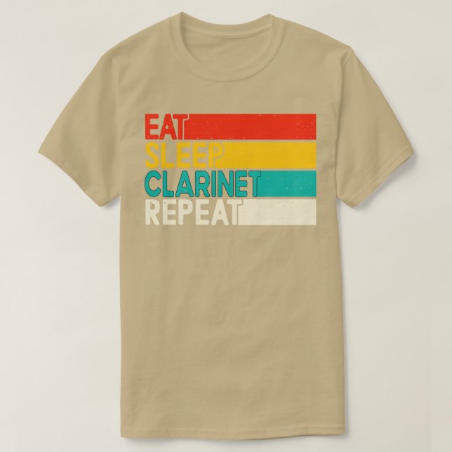 Eat Sleap Klarinette Wiederholung Funny Clarinet P T-Shirt (Design vorne)