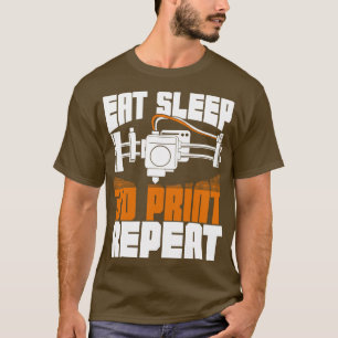 Eat Sleep 3d Druckwiederholung T-Shirt