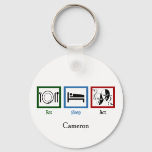 Eat Sleep Act Funny Theater Schauspieler Schlüsselanhänger