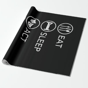 Eat Sleep Act Wiederholung Schauspieler Schauspiel Geschenkpapier