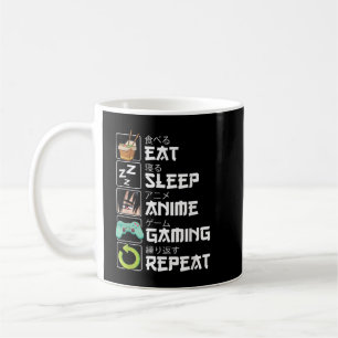 Eat Sleep Anime Gaming Repeat Kawaii Otaku Anime Kaffeetasse