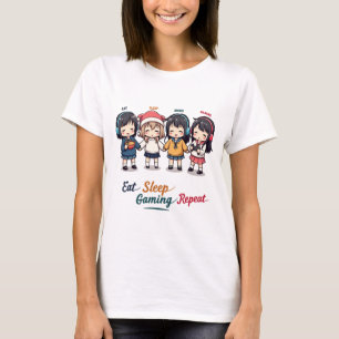 Eat Sleep Anime Gaming Repeat Kawaii Otaku Anime T-Shirt