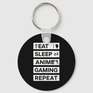 Eat Sleep Anime Gaming Wiederholung Otaku Gamer Sp Schlüsselanhänger