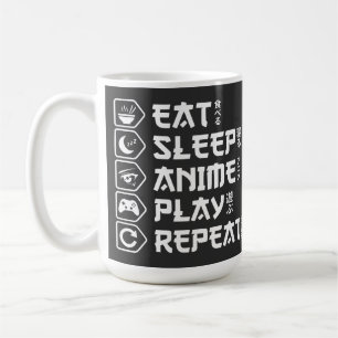 Eat Sleep Anime Play Repeat Otaku Anime Lebensstil Kaffeetasse