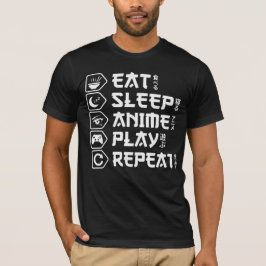 Eat Sleep Anime Play Repeat Otaku Anime Lifestyle T-Shirt