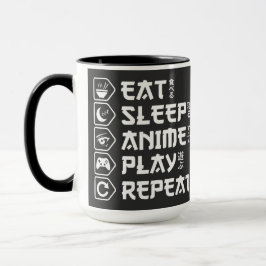 Eat Sleep Anime Play Repeat Otaku Anime Lifestyle Tasse