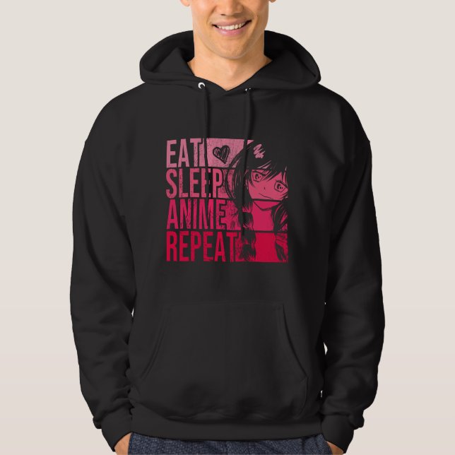 Eat Sleep Anime Repeat - Anime Lovers Gifts Idea G Hoodie (Vorderseite)