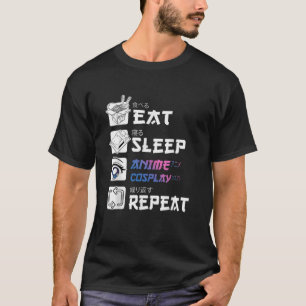 Eat Sleep Anime Repeat, Animegao Kigurumi Anime Gi T-Shirt