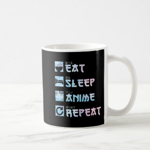 Eat Sleep Anime Repeat - Aquarellfarben Anime m Kaffeetasse
