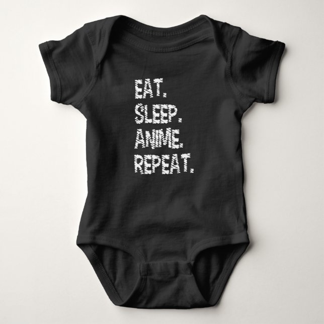Eat Sleep Anime Repeat| Design for Anime Lover Baby Strampler (Vorderseite)