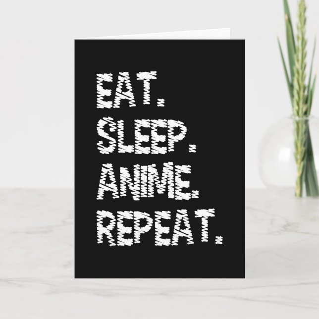 Eat Sleep Anime Repeat| Design for Anime Lover Karte (Vorderseite)