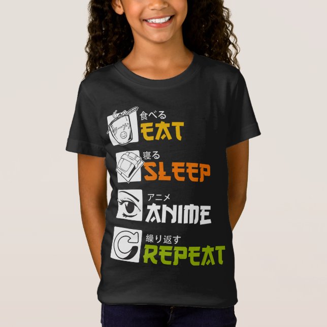 eat sleep anime repeat |funny japanese manga T-Shirt (Vorderseite)