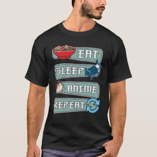 Eat Sleep Anime Repeat , Funny Japanisch Manga Ges T-Shirt