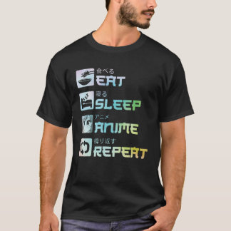Eat Sleep Anime Repeat Funny japanische Manga Kawa T-Shirt