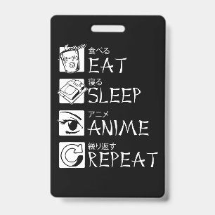 Eat Sleep Anime Repeat Geschenkidee Cosplayer Ausweis
