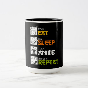 Eat Sleep Anime Repeat Geschenkidee Cosplayer Zweifarbige Tasse