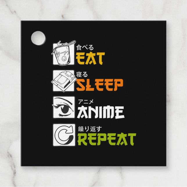 Eat Sleep Anime Repeat Gift Idea Cosplayer Geschenkanhänger (Vorderseite)