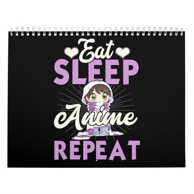 Eat Sleep Anime Repeat Gift Idea Cosplayer Kalender (Titelbild)