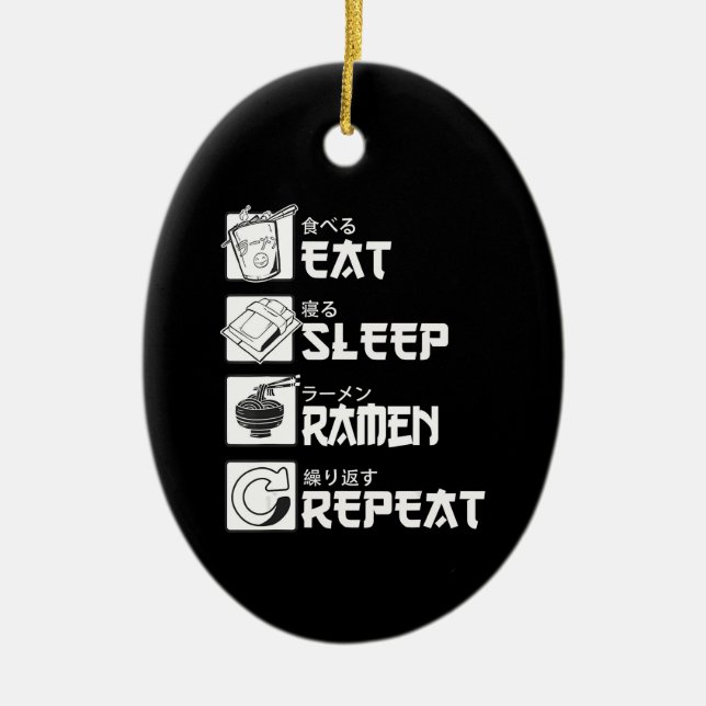Eat Sleep Anime Repeat Gift Idea Cosplayer Keramik Ornament (Vorne)
