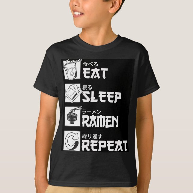 Eat Sleep Anime Repeat Gift Idea Cosplayer T-Shirt (Vorderseite)