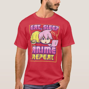 Eat Sleep Anime Repeat Kawaii Japanisch Manga Otak T-Shirt