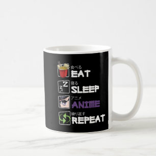 Eat Sleep Anime Repeat Kawaii Otaku Manga Japan Fa Kaffeetasse