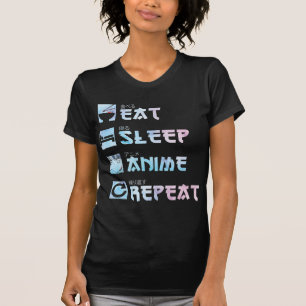 Eat Sleep Anime Repeat  – Watercolor style Anime M T-Shirt