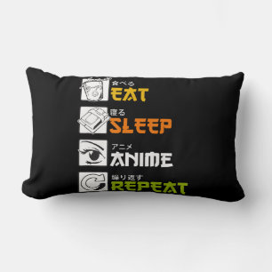Eat Sleep Anime Wiederholen Geschenkidee Cosplayer Lendenkissen