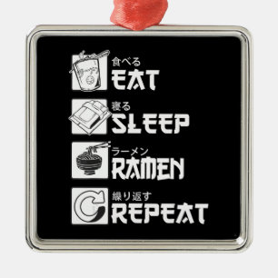 Eat Sleep Anime Wiederholen Geschenkidee Cosplayer Ornament Aus Metall