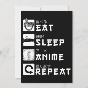 Eat Sleep Anime Wiederholung Japanisch Manga Lover Feiertagskarte