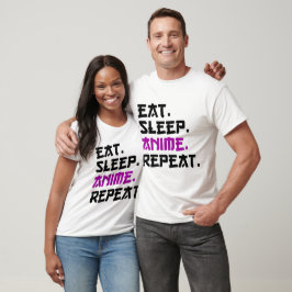 Eat Sleep Anime Wiederholung T-Shirt