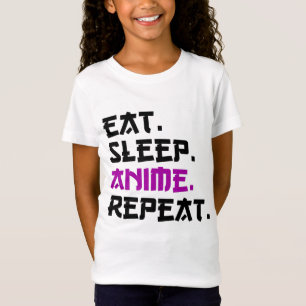 Eat Sleep Anime Wiederholung T-Shirt