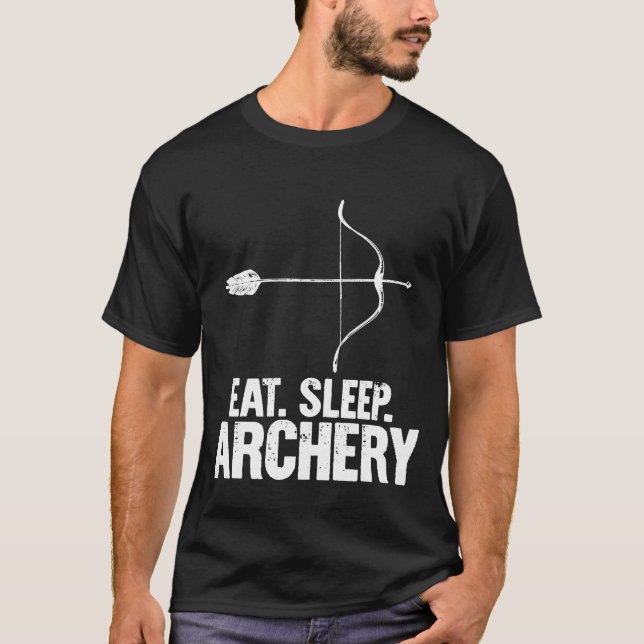 Eat Sleep Archery Bow Arrow Sport Hunter T-Shirt (Vorderseite)