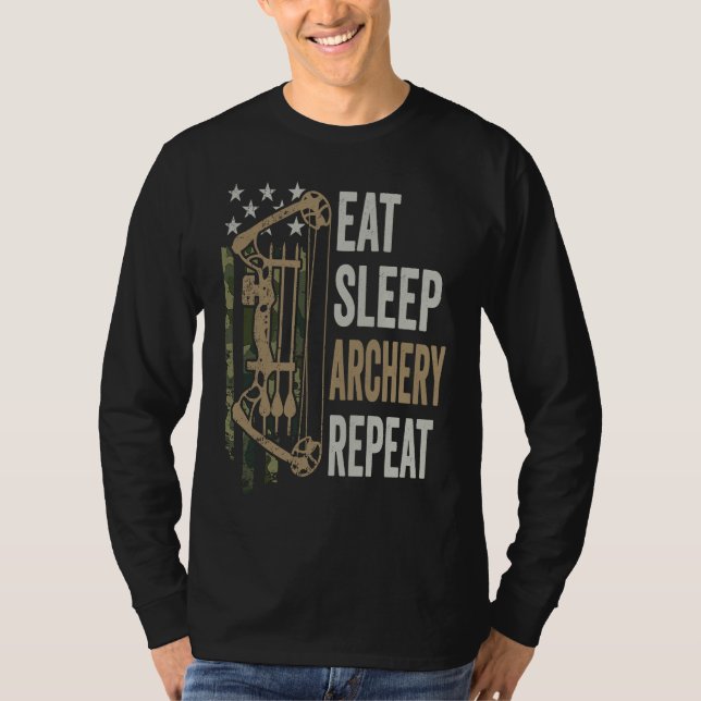 Eat Sleep Archery Repeat  Camouflage Bow USA Funny T-Shirt (Vorderseite)