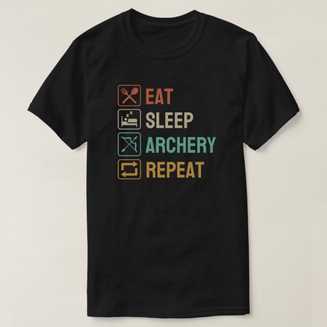 Eat Sleep Archery Repeat | Funny Archery T-Shirt (Design vorne)