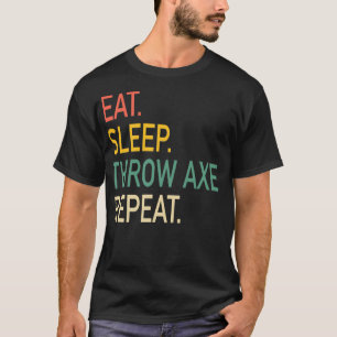 Eat sleep ax werfen Wiederholungs-Retro T-Shirt