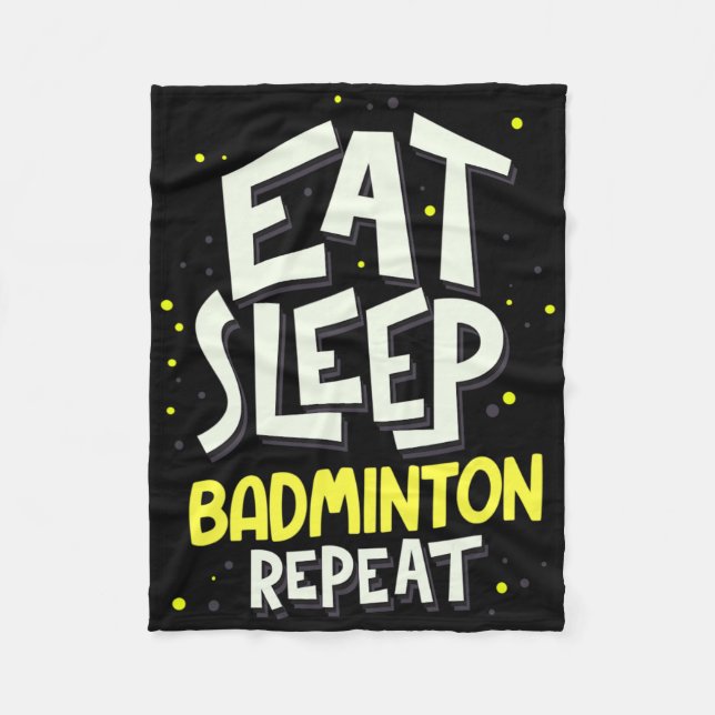 Eat Sleep Badminton Repeat - Badminton Player Fleecedecke (Vorderseite)