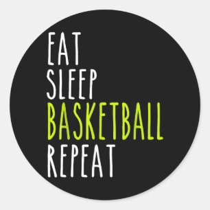 Eat Sleep Basball Repeat Runder Aufkleber