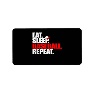 Eat Sleep Baseball Repeat Catcher Pitcher Baseball Adressaufkleber