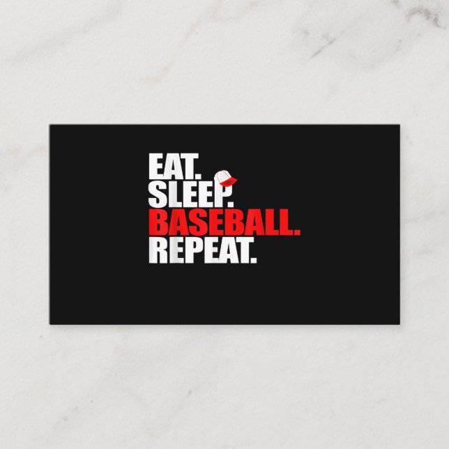 Eat Sleep Baseball Repeat Catcher Pitcher Baseball Visitenkarte (Vorderseite)